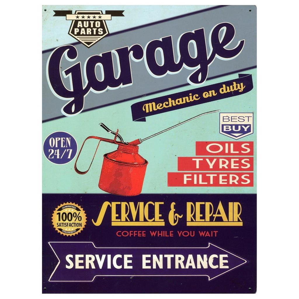 Classic Auto Garage Car Full Service Metal Tin Signs Wall Art Posters Plate Wall Decor for Bars Man Cave Cafe Clubs Garage Retro