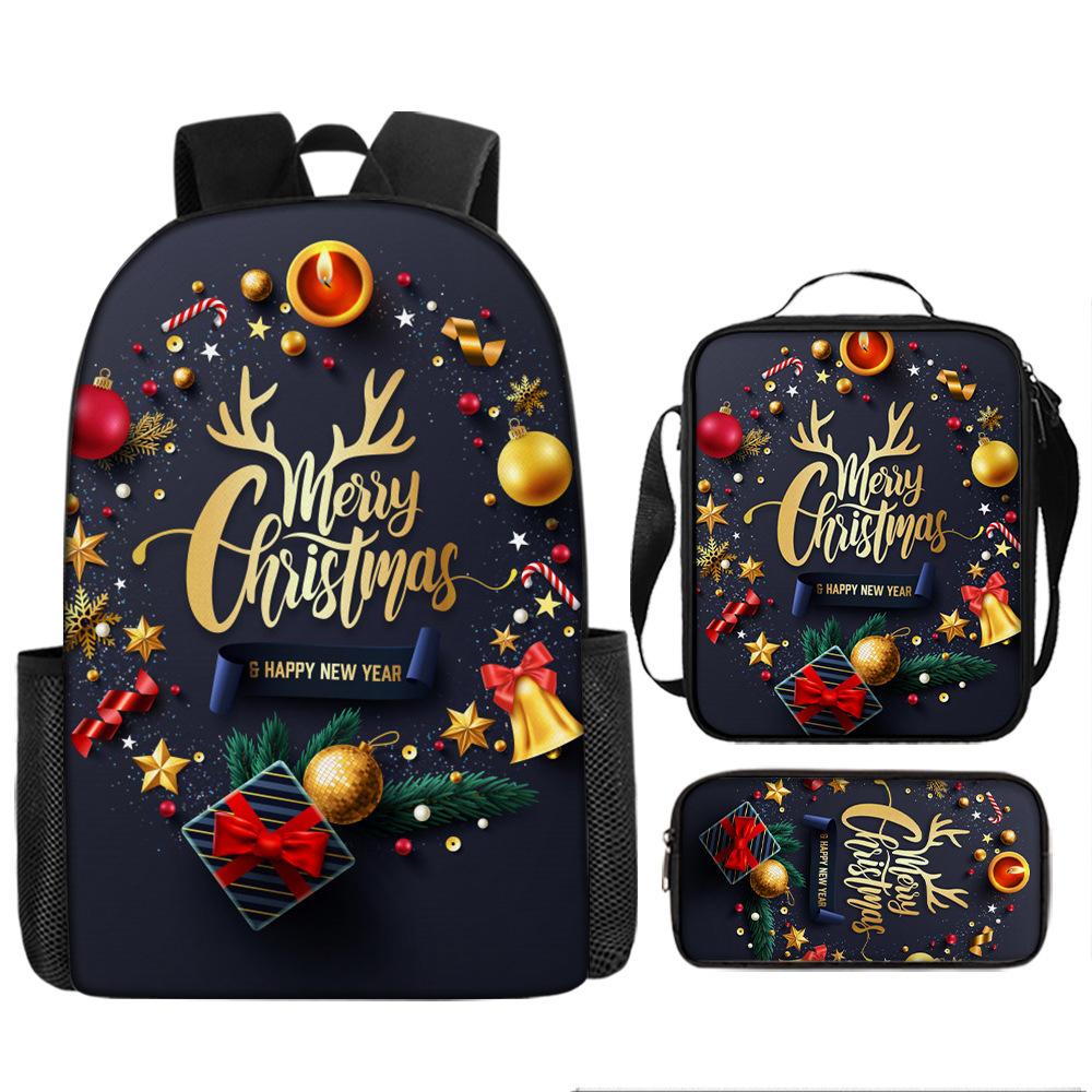 School Bag New Christmas Halloween Cartoon Animation Children Boys and Students Lightweight Burden Reduction Large Capacity Backpack