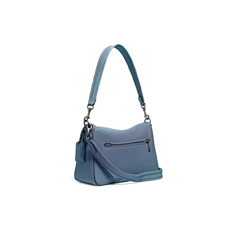 Coach Tabby 26 Flap Rhinestone C Logo Buckle Leather Shoulder Bag Women Shoulder Bag Washed-Denim C4823-V5D61