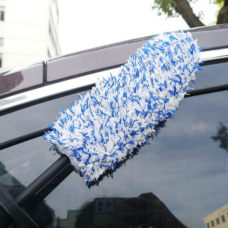 SEAMETAL Microfiber Car Wash Brush Cleaning Gloves Plastic Handle Wheel Brush Washing Tool Car Detailing Care Dust Removal Brush