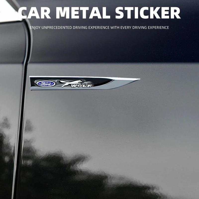 2PCS Car Chrome Modified Car Body Side Doors Blade Car Stickers For Ford ST FOCUS 2 3 Mondeo Fiesta Kuga MK2 MK3 MK4 Ecosport