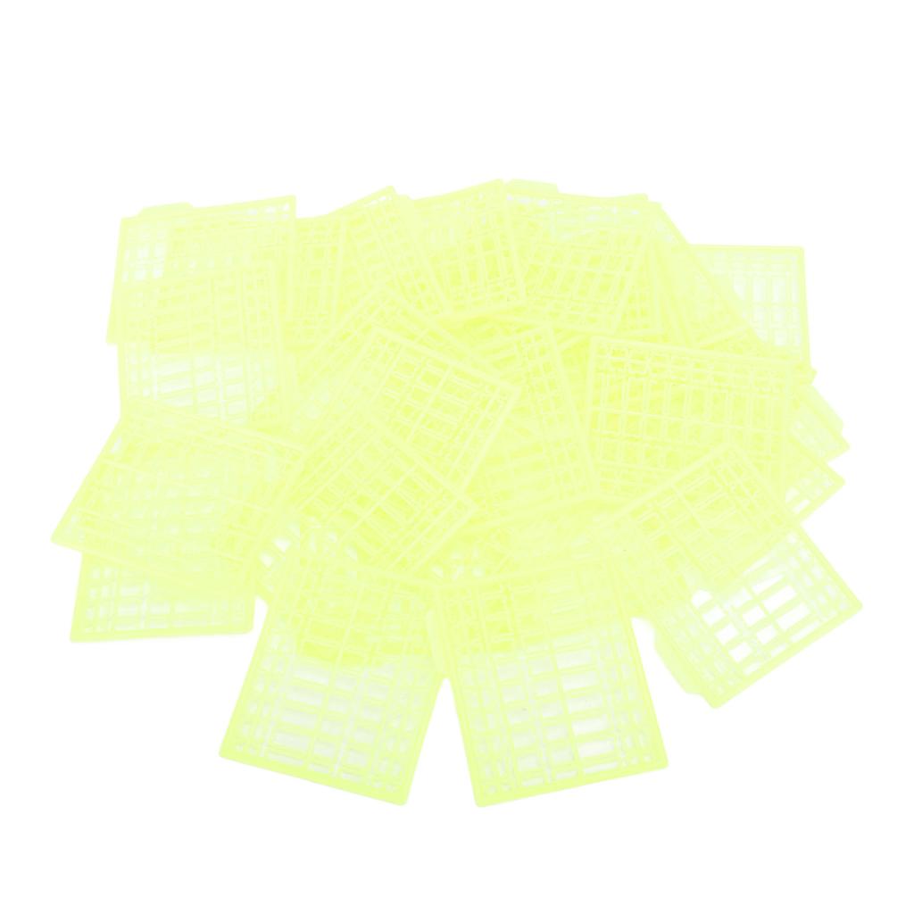 30Pcs Bait Stoppers Plastic Grid Type Strong Fish Hair Stopper for Carp Boat Lake River White