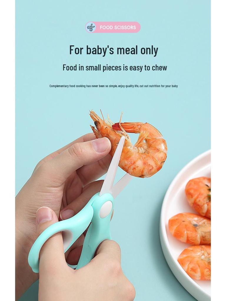 Portable Ceramic Baby Food Scissors with Sheath - Kitchen Tool for Safe Food Prep