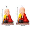 Nodding Buddhist Monk Car Ornament Solar Energy ABSDashboard Decoration Little Monk Figurine Ornament for Home
