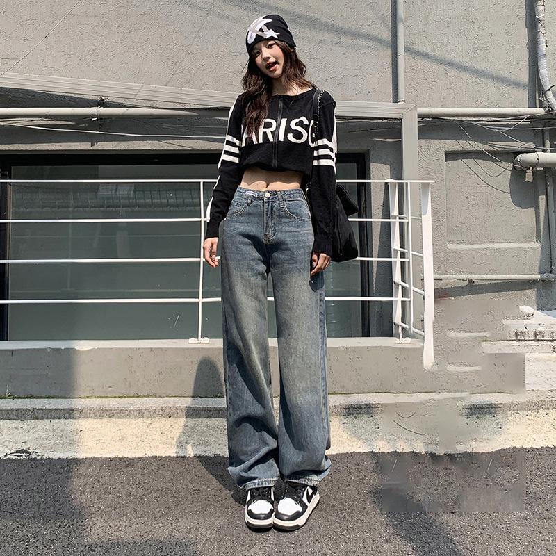 

High Waist Women’s Drapey Wide Leg Jeans - Spring/Autumn 2025 4XL