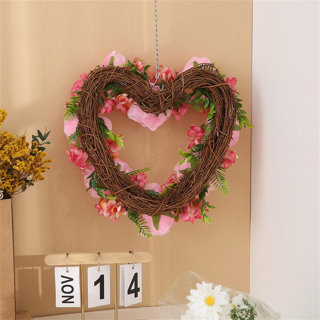 Valentine's Day Love Wreath Decoration Wedding Proposal Party Simulation  Rose Embroidered Ball Wreath Scene Decoration