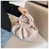 Vintage solid color pleated design women's bag, French style crossbody small bag, exquisite and elegant versatile handbag