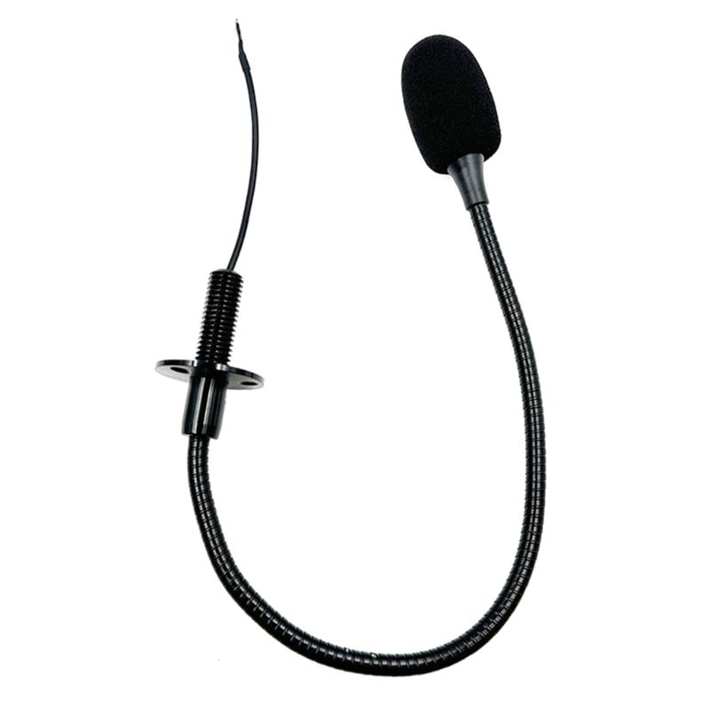 Omnidirectional Gooseneck Mic Metal Hose Microphone with Bare End Cable for Public Transport and Live Broadcasting