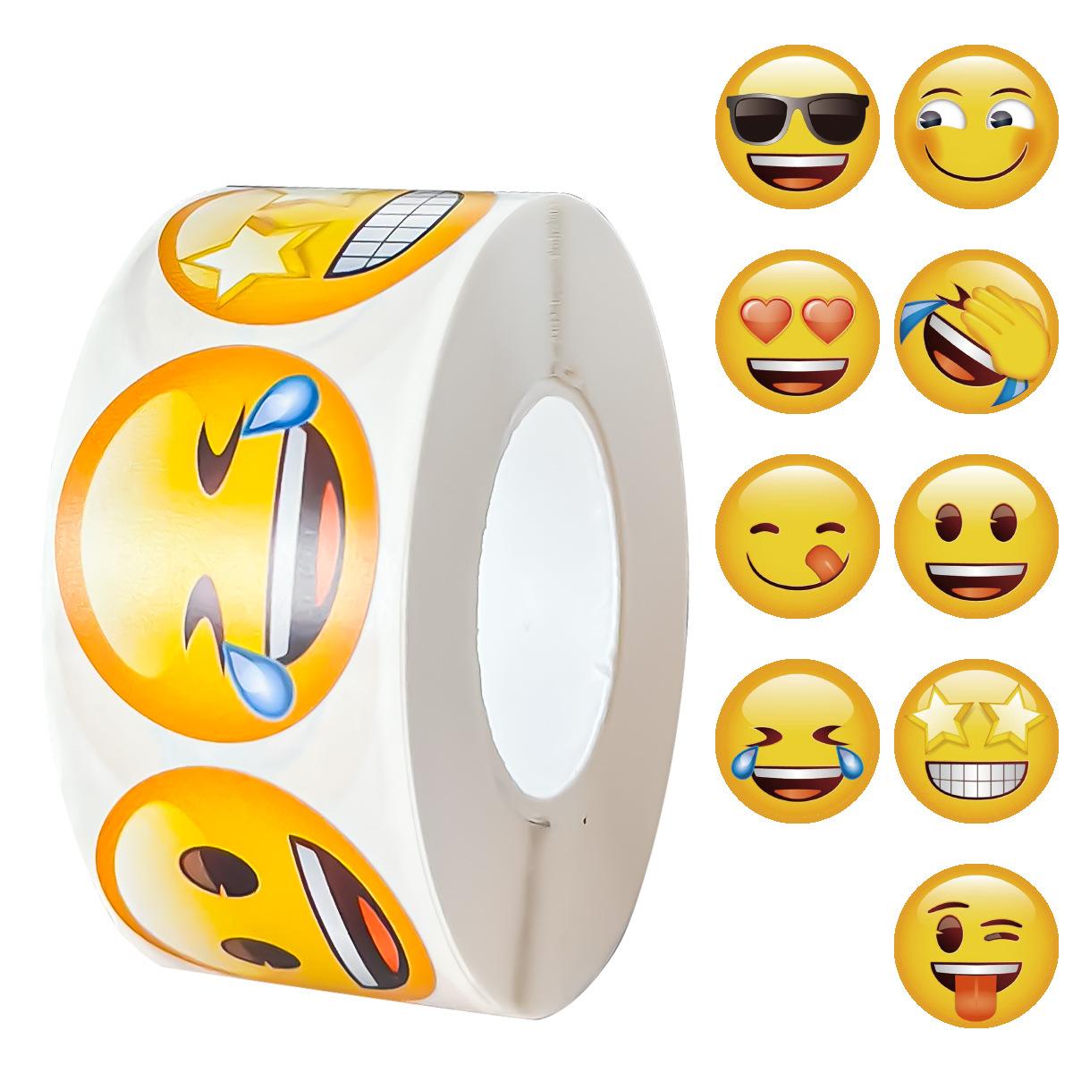 

Amazon трансграничная рулонная упаковка креативный забавный дизайн наклеек на выражения лица наградные наклейки этикетки для украшения вечеринки