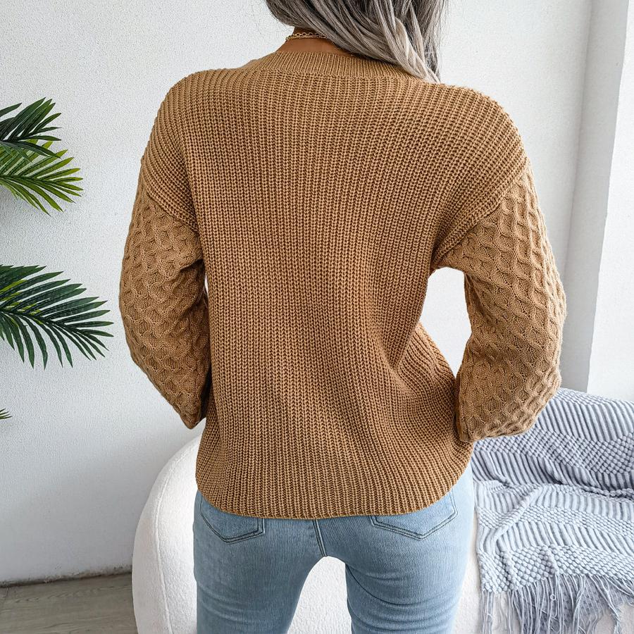 Autumn Winter Casual Long Sleeve Knit Sweater Women's Clothing