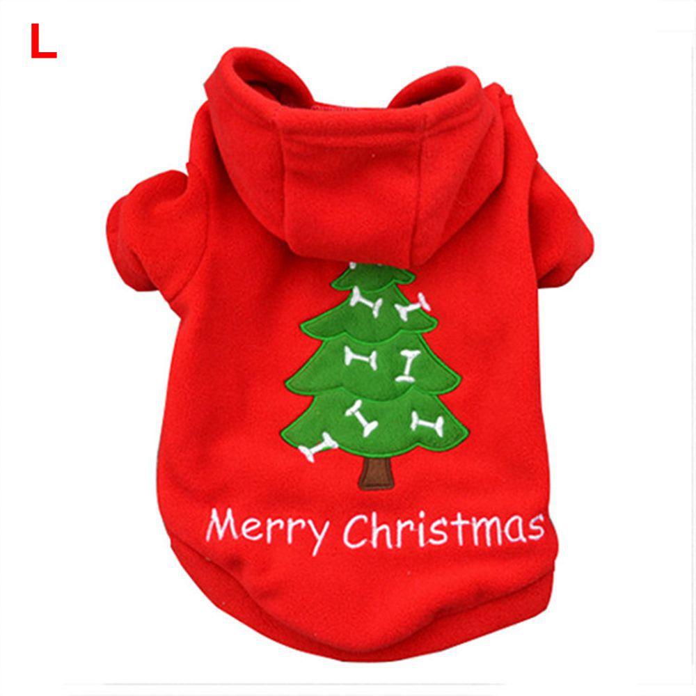 

Cotton Costumes Outfit Apparel Pet Clothes Christmas Tree Hoodie Coat Dogs Puppy Cat L