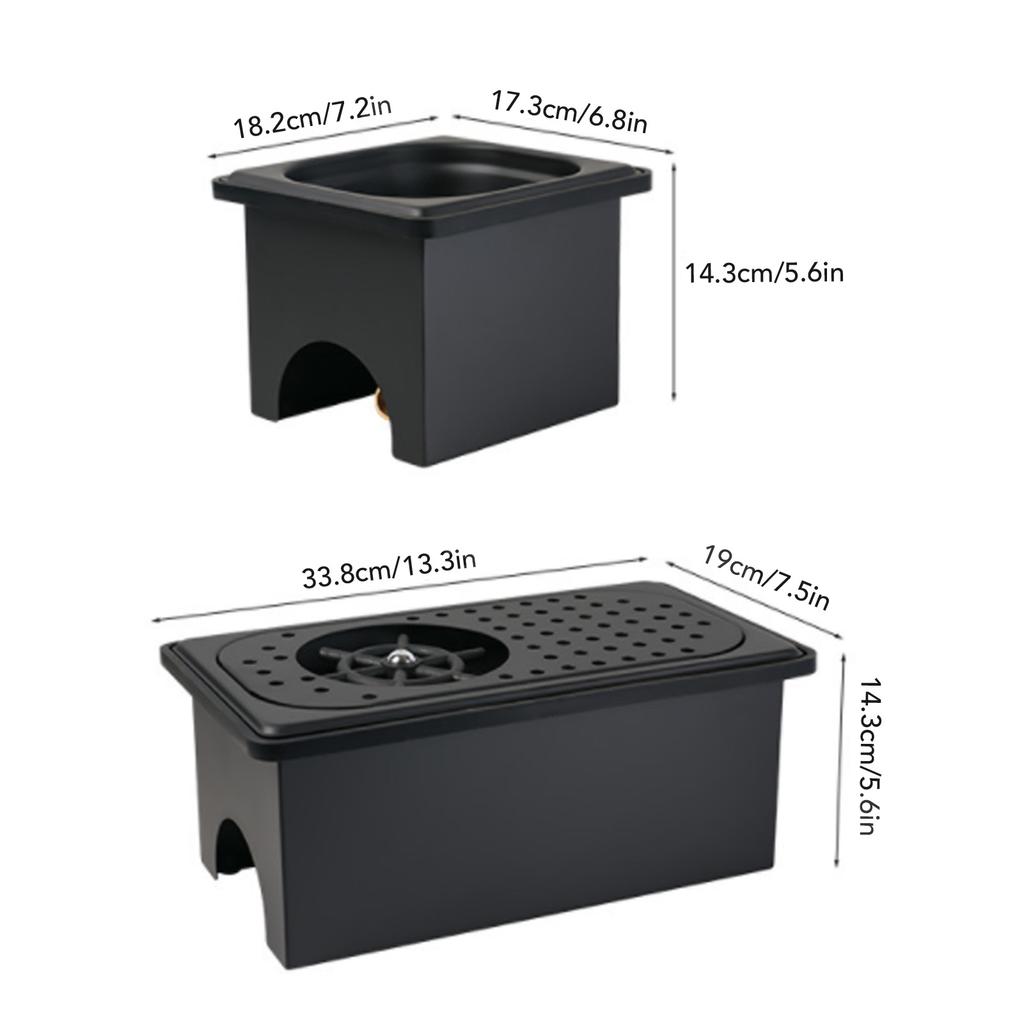 Pitcher Rinser Stainless Steel Free From Opening Kitchen Sink Automatic Glass Cup Washer for Hotel Bar Coffee Milk Tea Cup Black