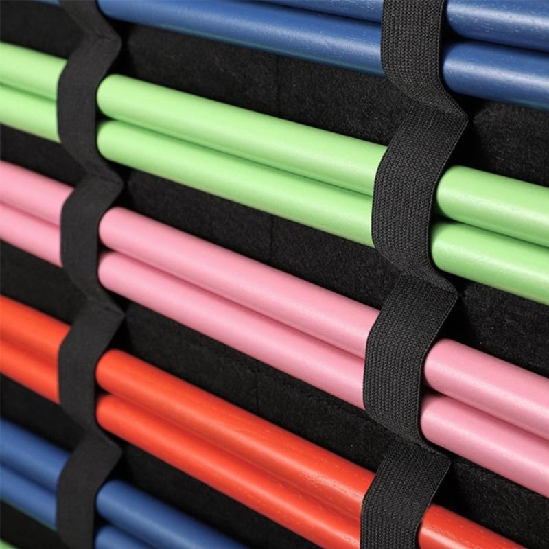 Hanging Drumstick Holder, Wall Drumstick Display Bag for 12 Pairs Drumsticks, Foldable Felt Drum Stick Holder Pouches