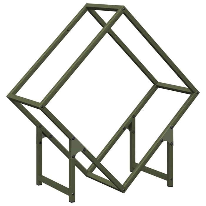 VidaXL Portant de bois chauffage vert olive 60x25x60 cm 864282