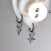 Trendy Blue Octagonal Ear Cuff Metal Lightweight Earring for Daily Wear Special Occasions Gift for Friend