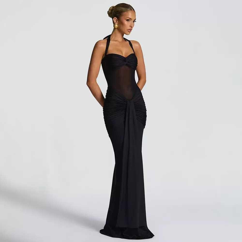 2026 Elegantes Falten-Spaghetti-Träger-Abendkleid für Damen