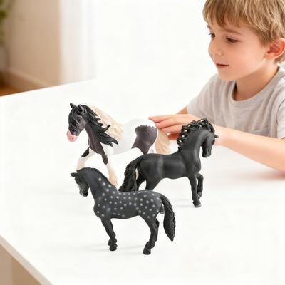 1/3Pcs Simulation Horse Figurine Stallion Mare Statue Miniature Pony Sculpture Educational Toy PVC Farm Animal Model Decoration Ornament