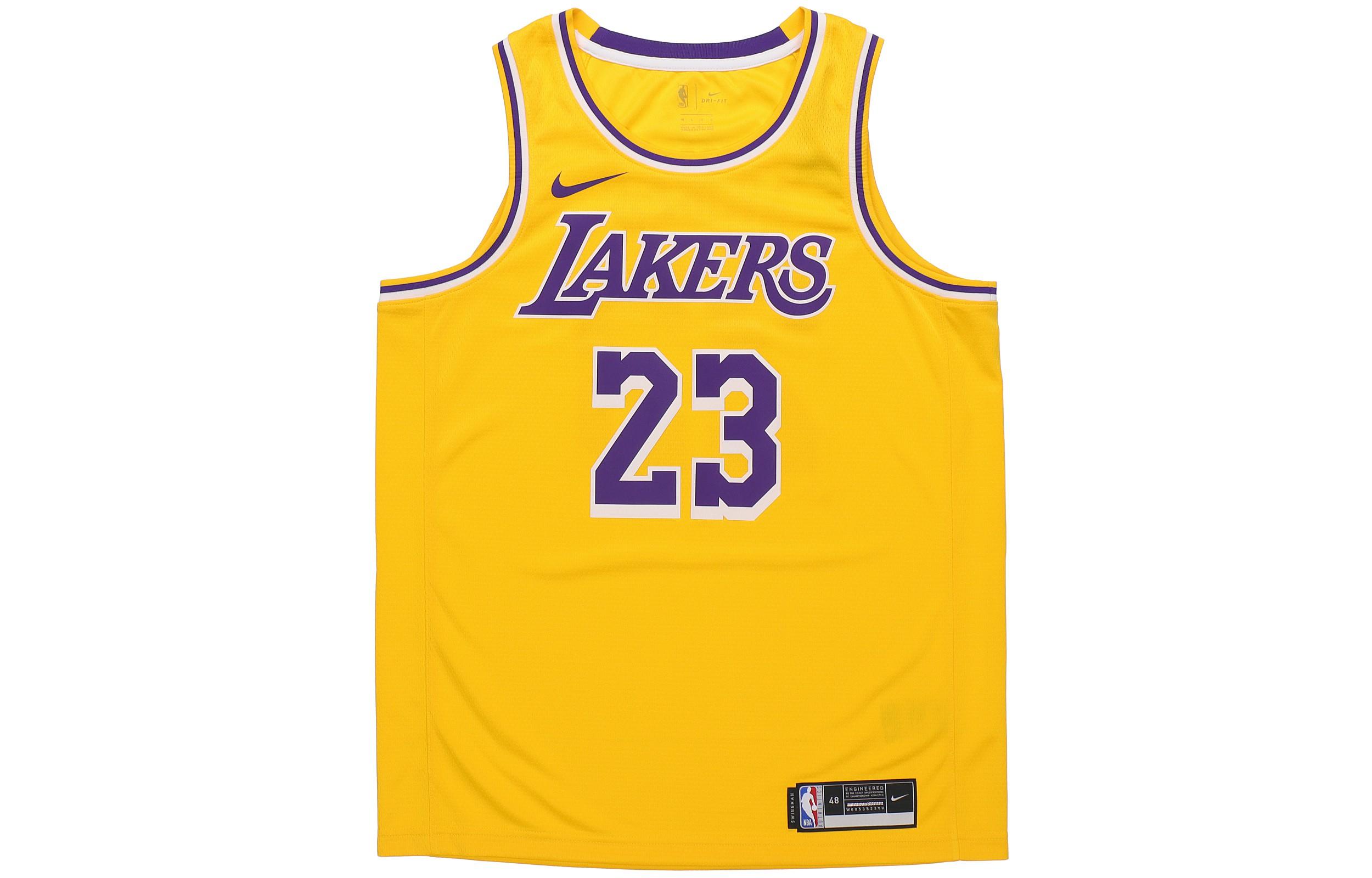 Nike NBA LA Lakers Lebron James Icon Edition Swingman Jersey Yellow S