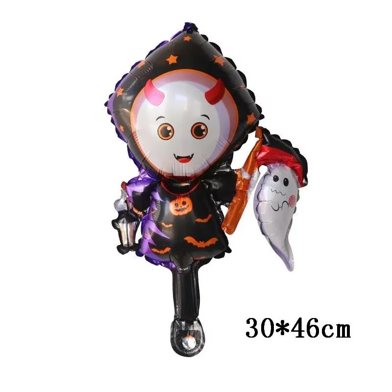 25Pcs Mini Halloween Pumpkin Ghost Foil Balloons Bat Skull Pumpkin Air Globos Kids Horror Halloween Night Party Decorations