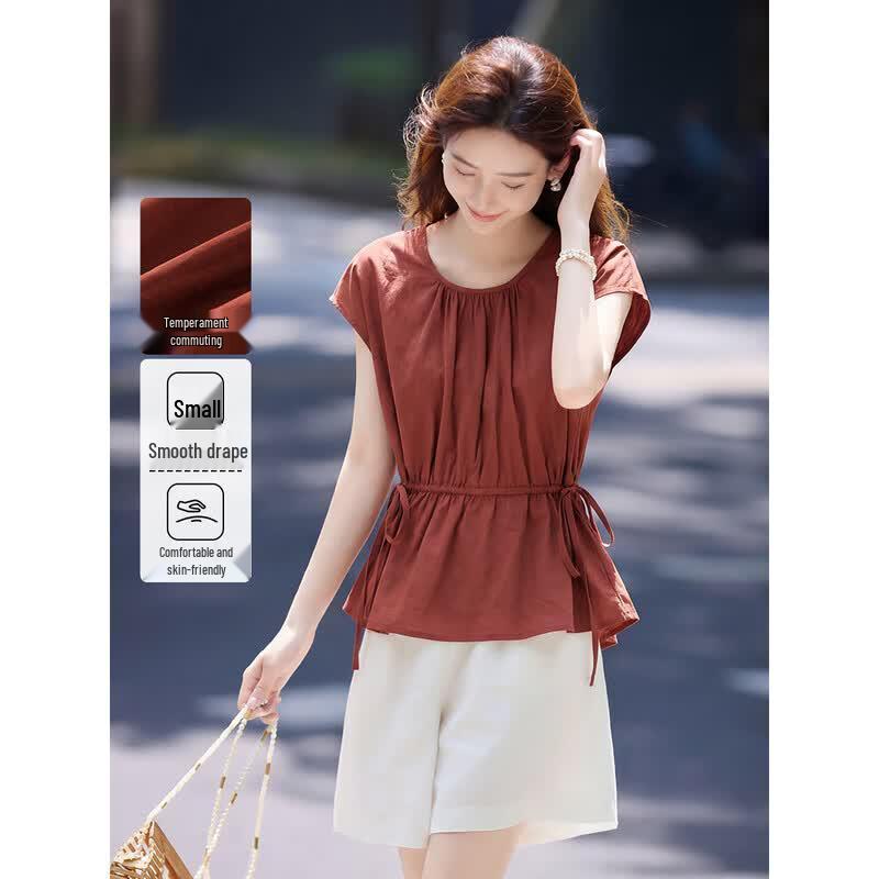 Women s Slim-Fit Pure Cotton Sleeveless Blouse 2XL