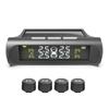 Solar Wireless Tire Pressure Monitoring System TPMS Auto Security Alarm Device With 4 Sensors Temperature Warning