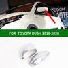 For ALL-NEW Toyota RUSH 2018- car Rearview mirror cover trim, black carbon fibre / chrome Side  Turn Signal Mirror Covers