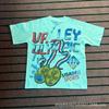 2025 Amerikanische trendige Marke Vall gewaschen alt bedrucktes kurzärmeliges Hip-Hop lockeres Streetwear-T-Shirt für Männer und Frauen