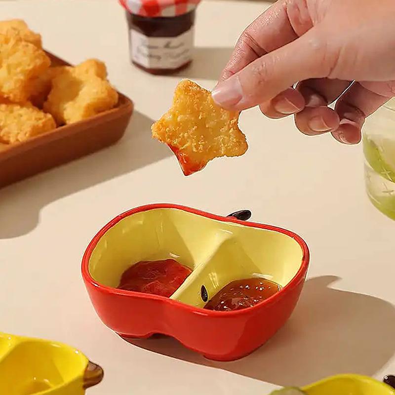 Cute Fruit Shaped Ceramic Plate Home Dining Table Fun Snack Plate Dish Sauce Seasoning Snack Plate Kitchen Accessories