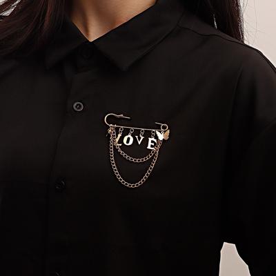 Valentine's Day Letters LOVE Love Fringed Pendant Brooch Accessories Geometric Pin Pendant