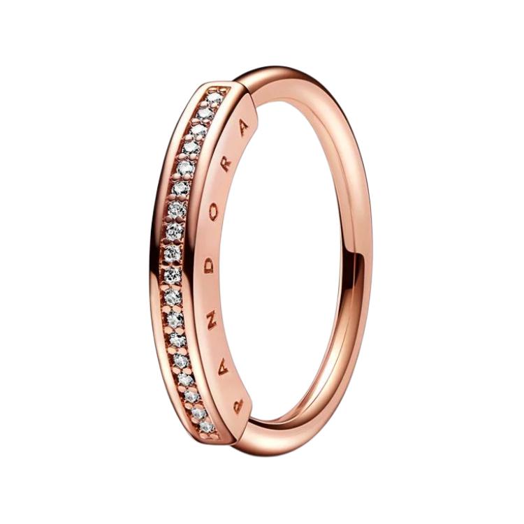 Pandora Signature Series Pavé Design Ring Women ring Rose-Gold 182283C01