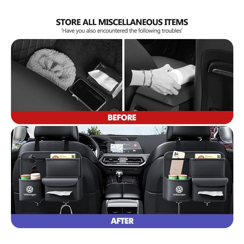 BIG1 Car Seat Back Storage Bag Backseat Organizer Foldable Hanging Bag For Volkswagen VW Scirocco Passat Polo B5 B6 B7 CC Tiguan