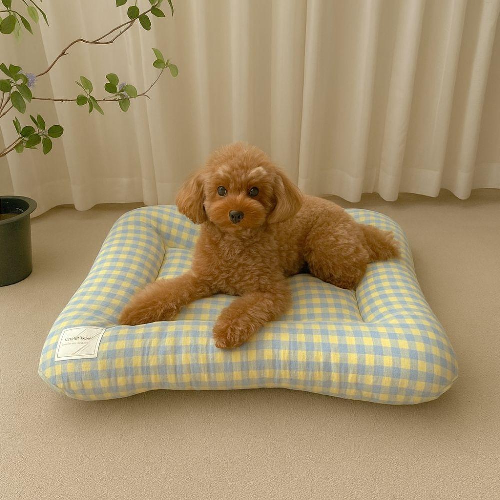 Macaron Plaid Dog Cushion Non-slip Pet Mattresses Breathable Cat Mat for Cats and Dogs