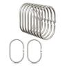 12 Pcs Glide Smoothly Oval Shower Hooks Rust Proof Shower Curtain Rod Hangers  Shower