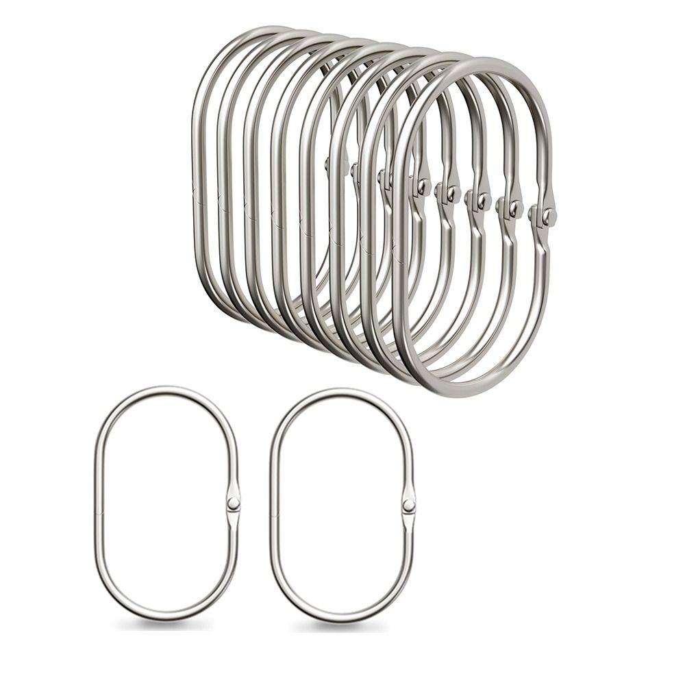 12 Pcs Glide Smoothly Oval Shower Hooks Rust Proof Shower Curtain Rod Hangers Shower