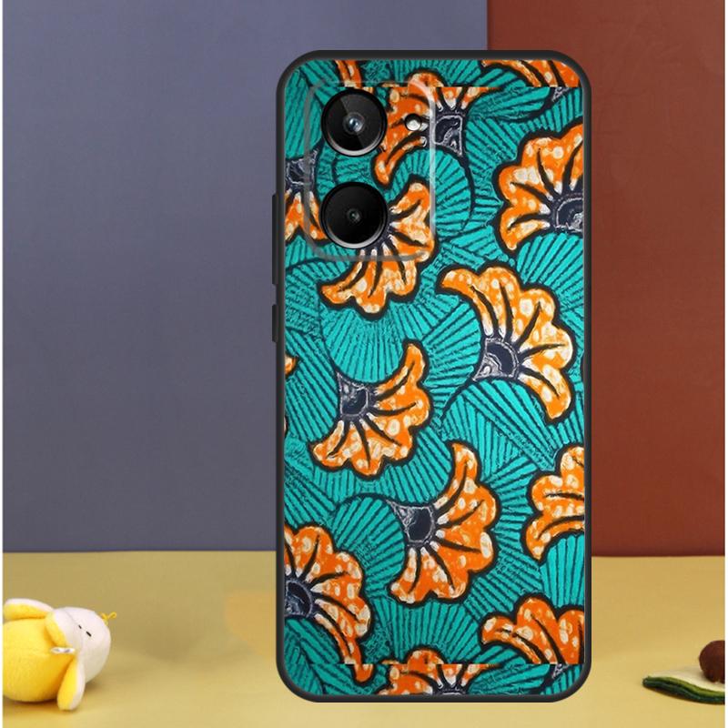 

African Wax Fabric For Realme GT7 Pro GT6 C61 C67 C63 C71 C55 C51 C65 C53 C75 10 11 12 13 14 15 Pro Plus Case Realme 12 Pro