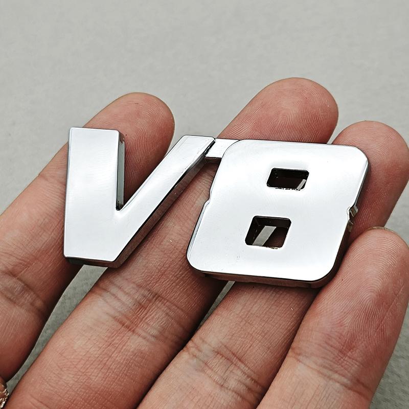 3D Metal Car Sticker Logo V6 4WD Car Rear Trunk Badge Fender Side Emblem Decals For Toyota Tundra Tacoma Land Cruiser Highlander