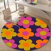 1PC Flower Pattern Office Round Area Rug, Mat Suitable For Office, Under Office Chairs Bedroom Living Room Home Decor, Room Deco