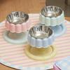 Cake Shape Pet Stainless Steel Bowl Elevated Design Neck Protection Bowl  For Cats Dogs