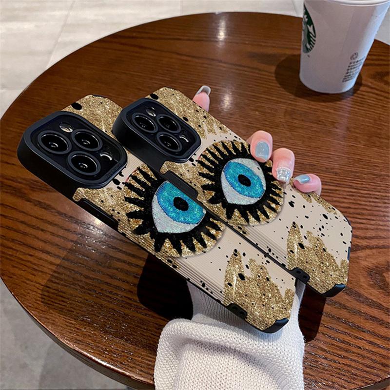 Fashion Blue Eye Soft Silicone Phone Case For iPhone 11 12 13 14 15 Pro Max Mini 7 8 Plus SE X XS XR Shockproof Back Cover Capa