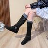 Korean Style Belt Buckle Mid-Calf Western Boots: Trendy, Comfortable & Versatile for Winter 2025 with High Socks.