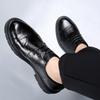 Men's Business Dress Leather Shoes British Round Head Derby Shoes Leather Casual Lace-up Men's Shoes Breathable Groom Wedding Shoes Men