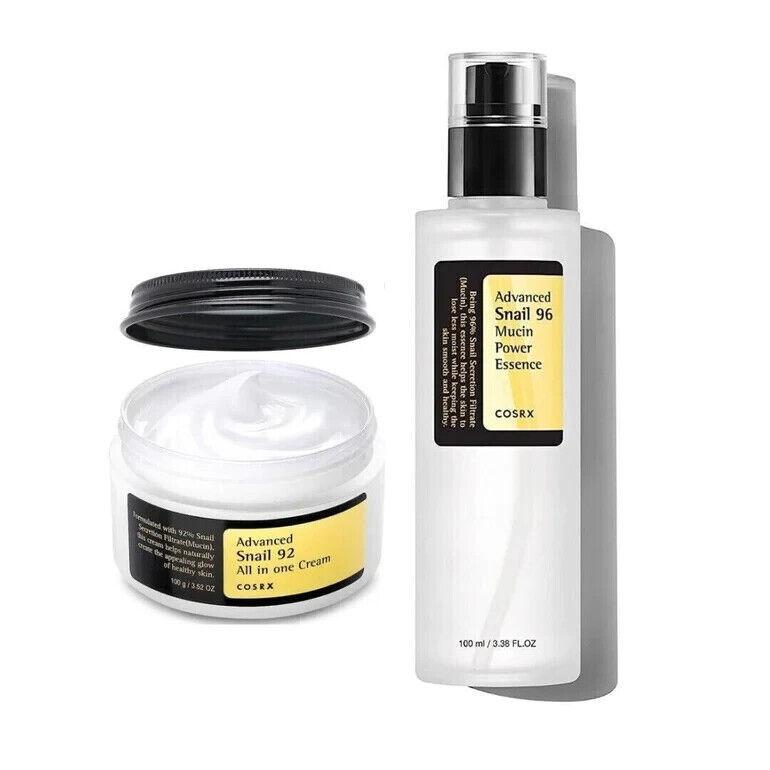 COSRX Snail 96 Mucin Power Essence 100ml + Snail 92 All In One Creme 100g SET/ Feuchtigkeitsspendend, Koreanische Kosmetik, Kbeauty