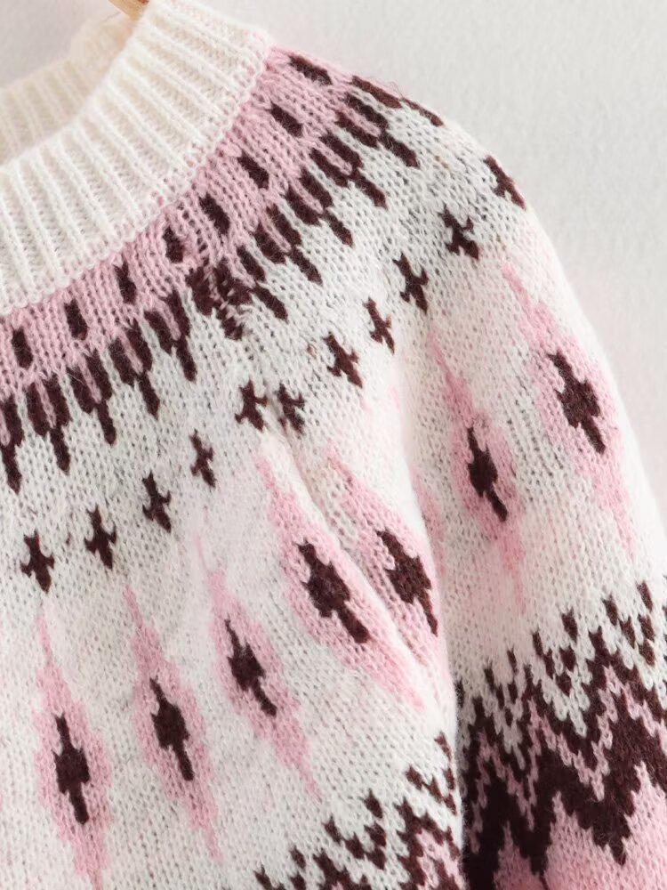 2024 Winter Women's Fashion: European and American Simple Sweet Thick Knit Pullover Sweater