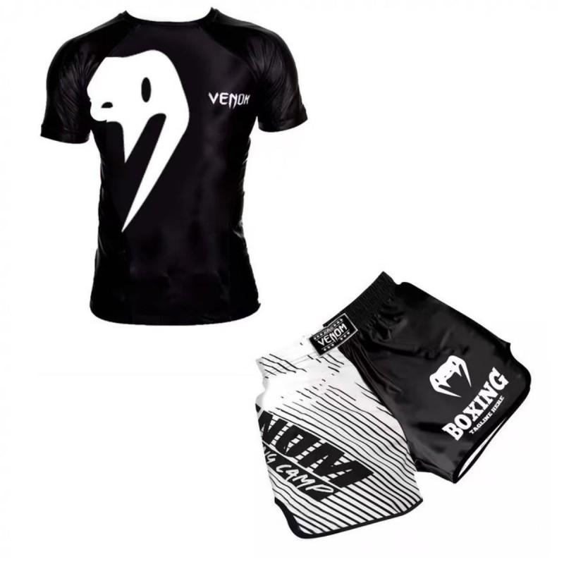 MMA Trainingsshorts Set Herren Damen - Schnelltrocknend Boxen Muay Thai Kampfsportbekleidung Fitnessstudio Fitness