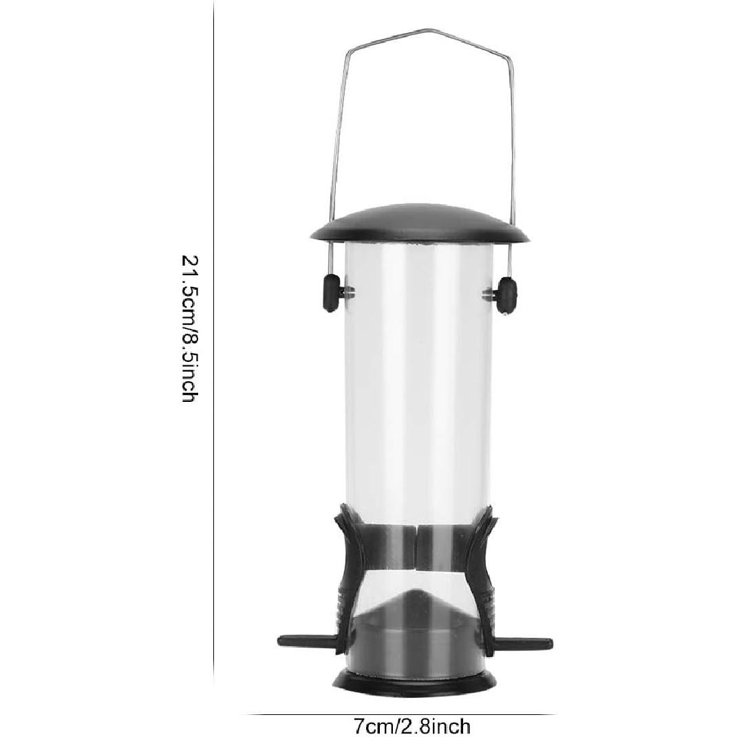 Hanging Wild Bird Feeder, Automatic Food Distributor, Transparent Tube Design for Easy Refilling, Durable Plastic & Metal, Ideal for Outdoor, Parks,