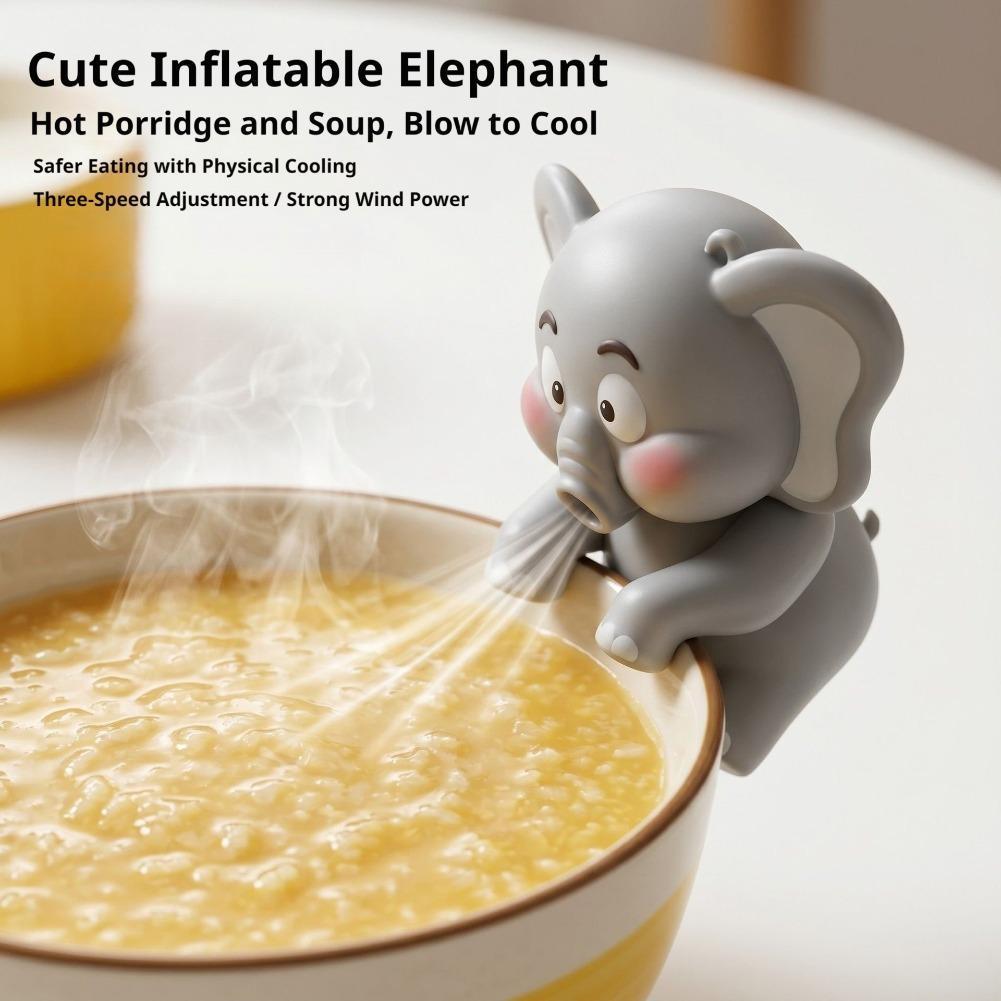 Mini Cartoon Food Cooling Fan 3 Speed Adjustable Cup Hanging Design Low Noise Rechargeable Portable Baby Meal Cooler Fan