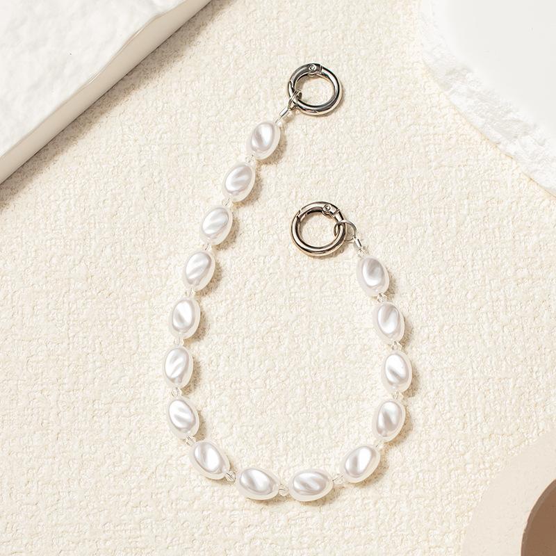 Internet Celebrity Bead Universal Mobile Phone Lanyard Ins Style New Anti Loss Short High-end Opposite Sex Wrist Strap Chain