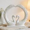 3D Geprint Hartvormig Zwanenkoppel Beeldje, Romantisch Liefdesbeeld voor Bruiloft Vrouwen Koppel Vrouw, Moderne Stijl Decoratie voor Planken Kantoor Woonkamer