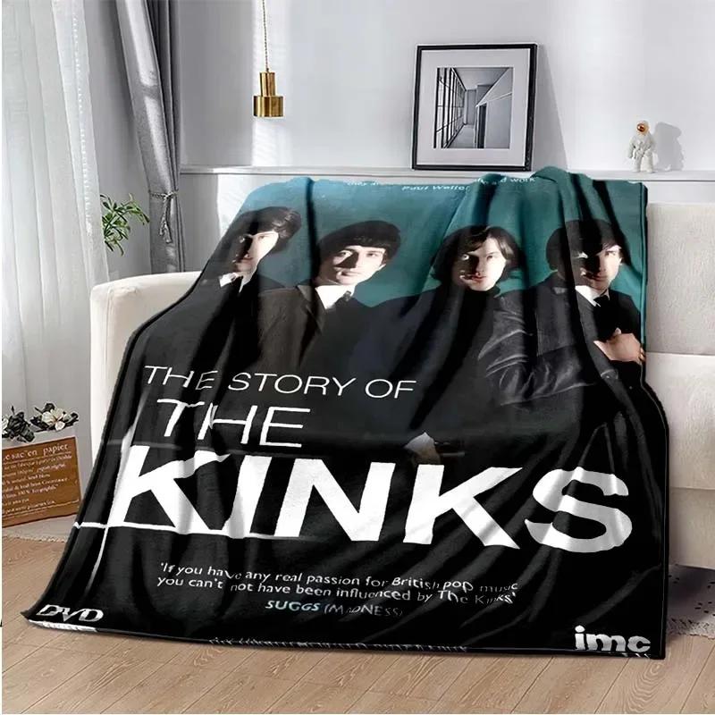 The Kinks Logo Flannel Blankets Bed Cartoon Throw Soft Cartoon Printed Bedspread Sofa Picnic Blanket 75cmx90cm
