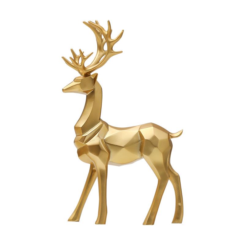 Nordic Resin Origami Elk Ornament for Living Room Decoration - Housewarming Gift